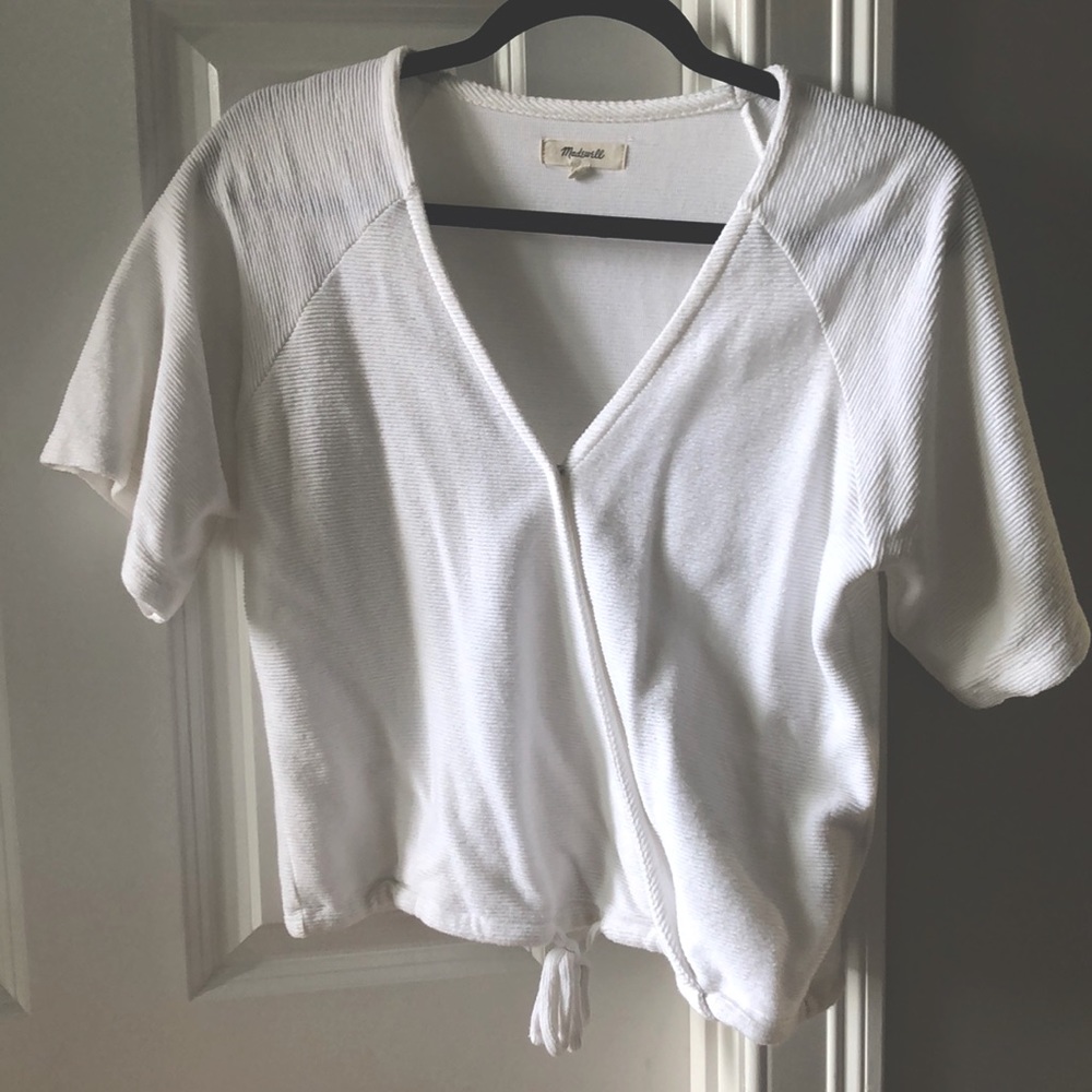 Madewell drapey ottoman jacquard wrap top
